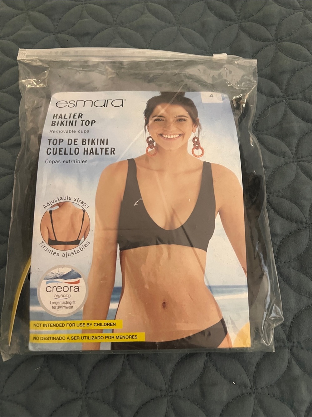Esmara Black Halter Bikini Top with Removable Cups